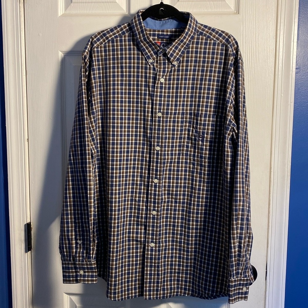 Chaps Long Sleeve Button Down Casual Dress Shirt XXL